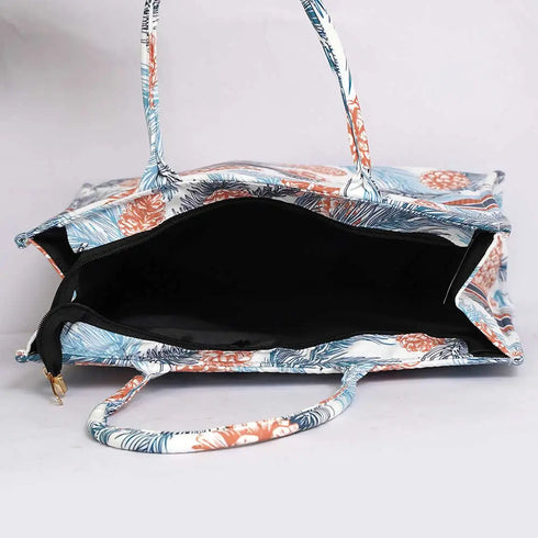 Customized Christmas Leafs Printed Box Tote Bag